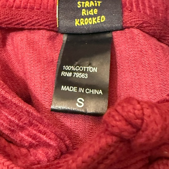 NWOT Krooked Eyes Burgundy Corduroy Hoodie - Picture 5 of 6